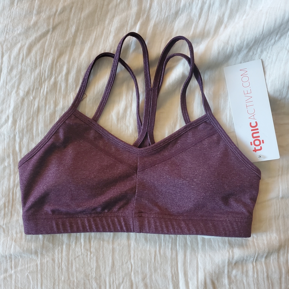 Tonic Active NWT Luna Plum Sports Bra Made In Canada Size S
